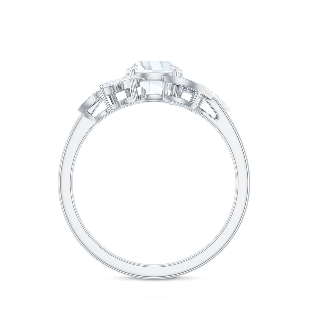 1.75 CT Simulated Diamond Flower Engagement Ring