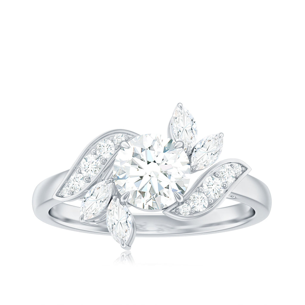 1.75 CT Simulated Diamond Flower Engagement Ring