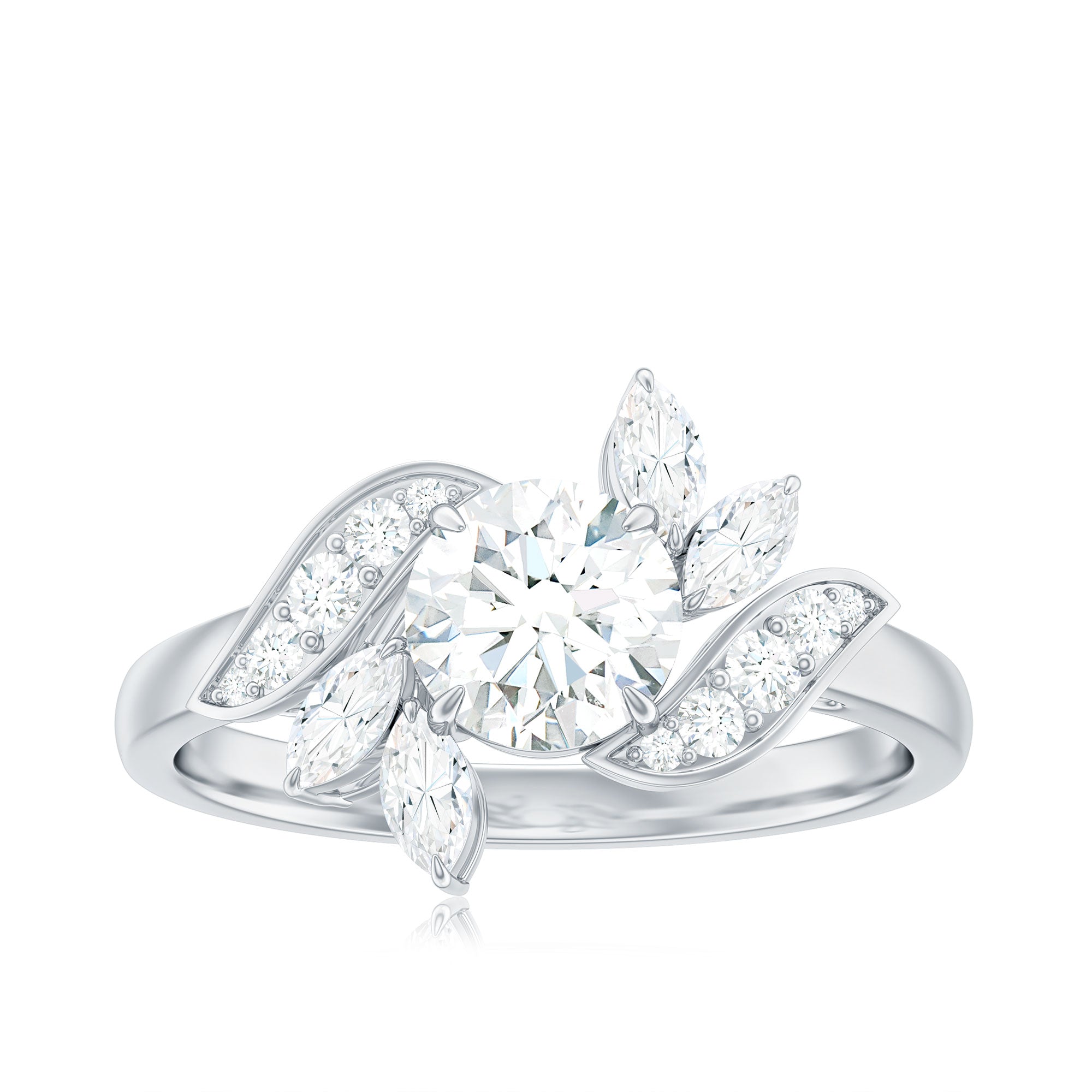 1.75 CT Simulated Diamond Flower Engagement Ring