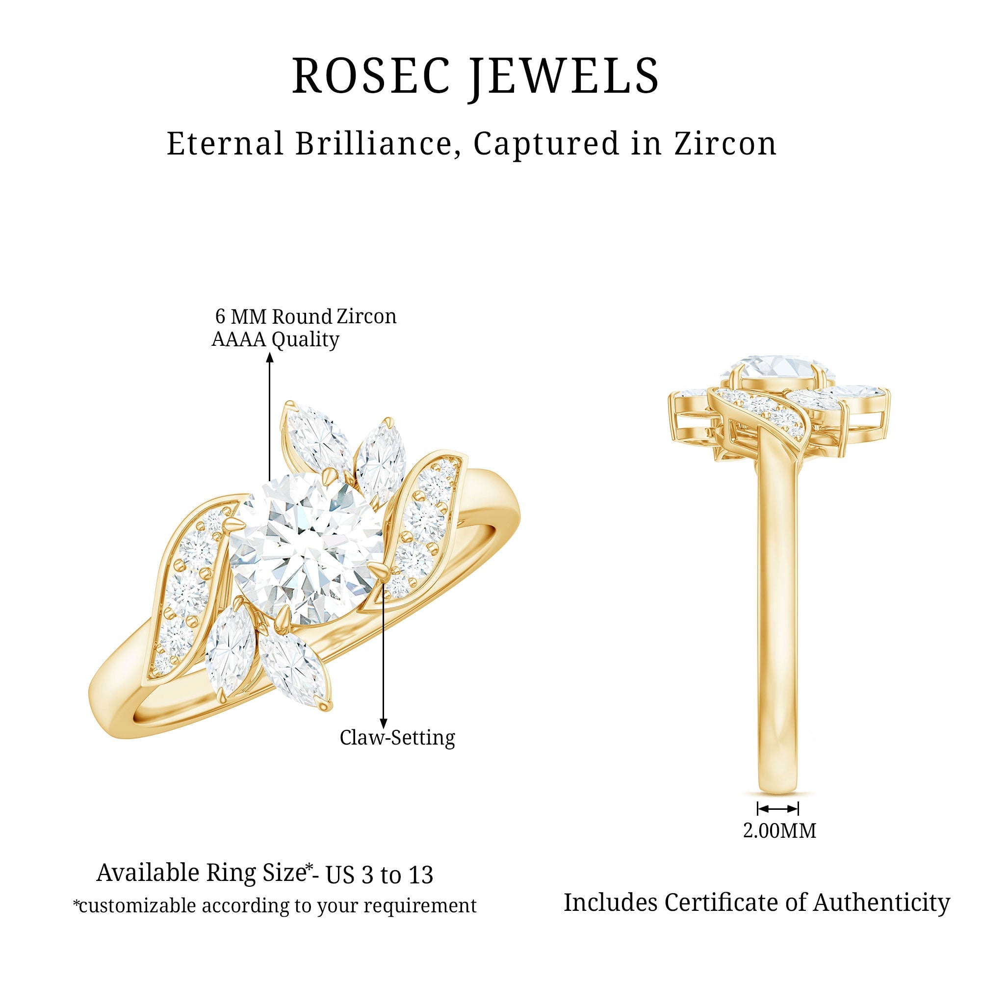1.75 CT Simulated Diamond Flower Engagement Ring