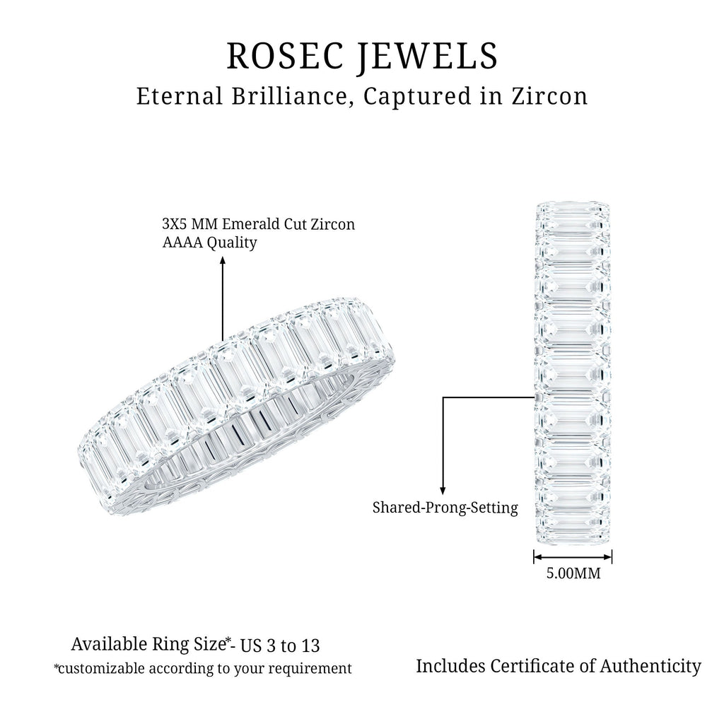 Emerald Cut Zircon Full Eternity Band Ring