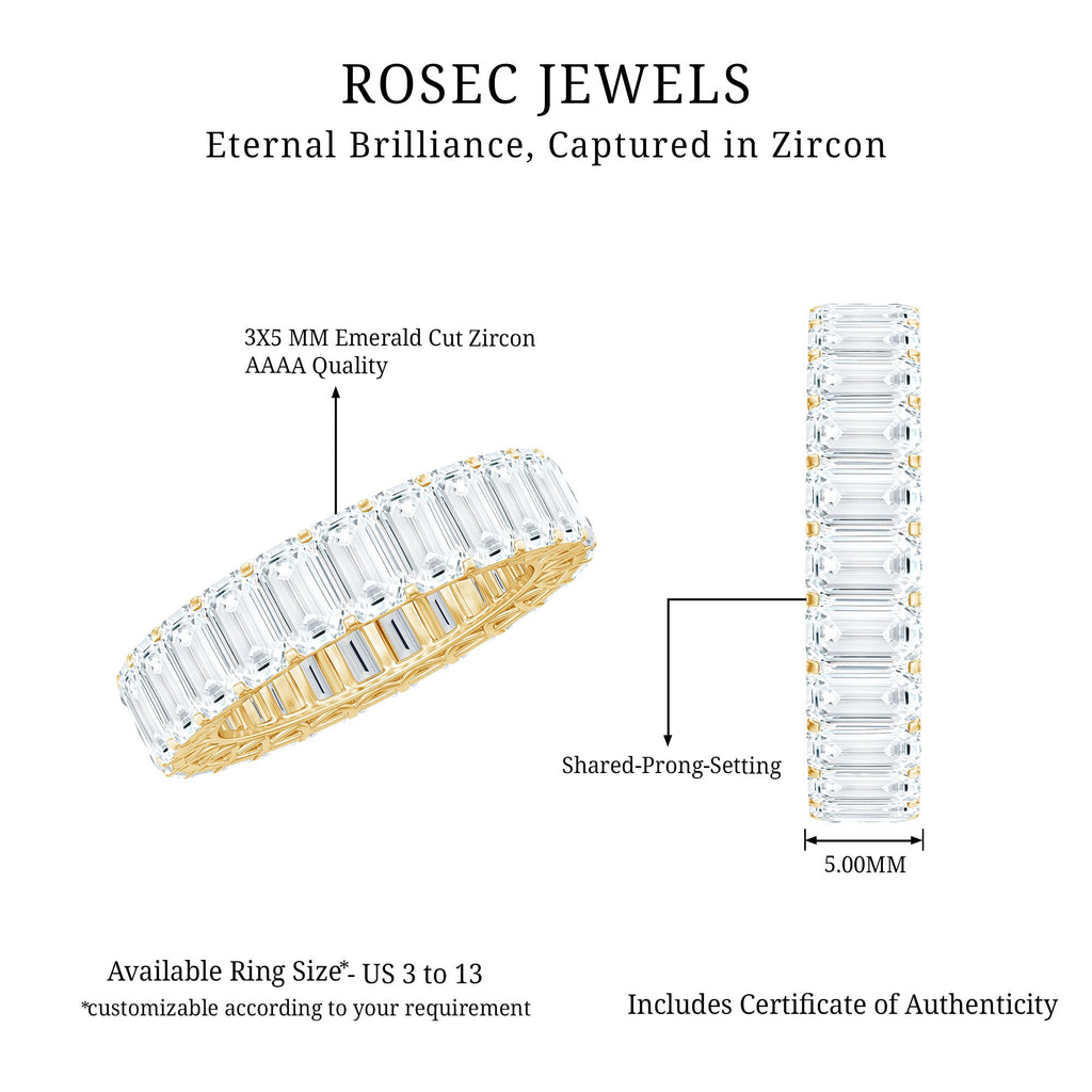 Emerald Cut Zircon Full Eternity Band Ring