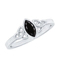 Marquise Shape Black Spinel Solitaire Promise Ring
