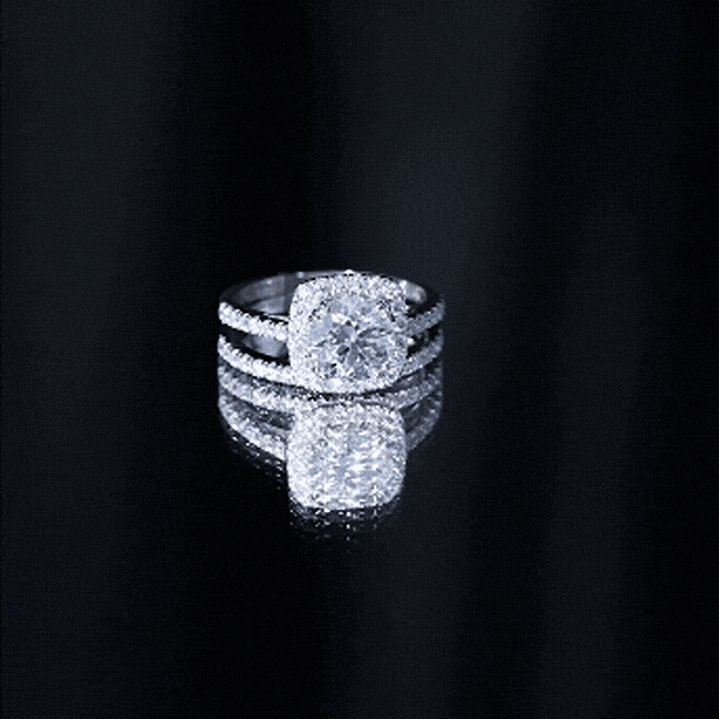 3 CT Round Cubic Zirconia Wedding Ring Set For Bride