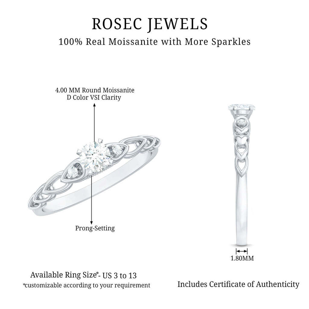 Designer Moissanite Promise Ring for Her