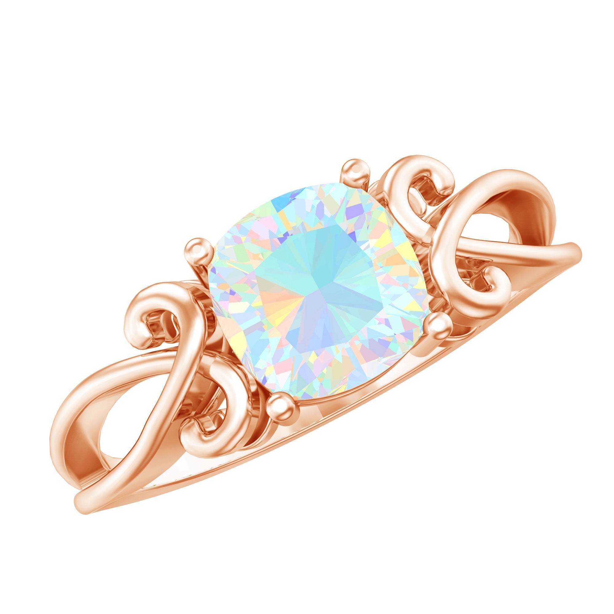 8mm Ethiopian Opal Vintage Engagement Ring With Certificate
