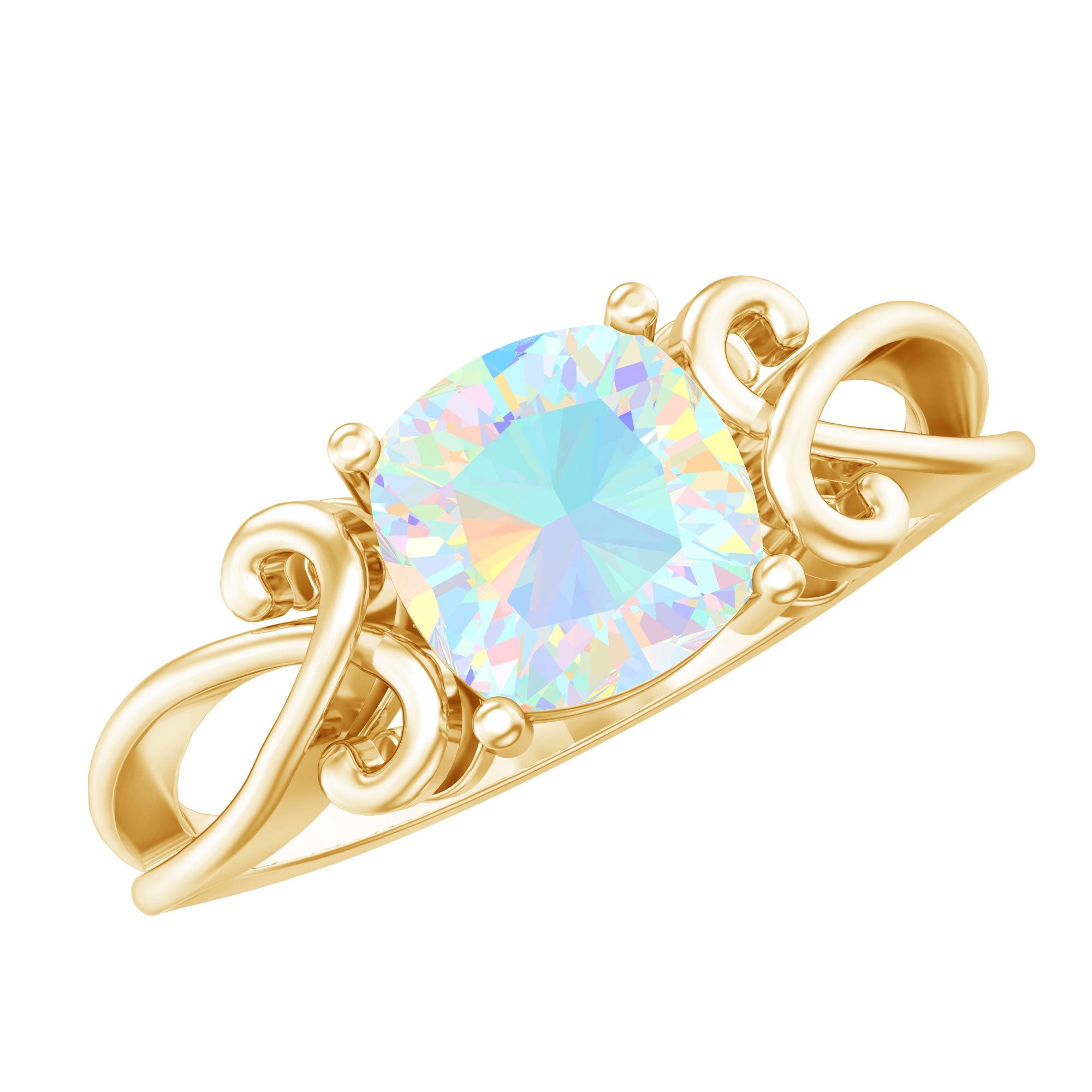 8mm Ethiopian Opal Vintage Engagement Ring With Certificate