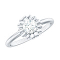 Zircon Floral Solitaire Ring