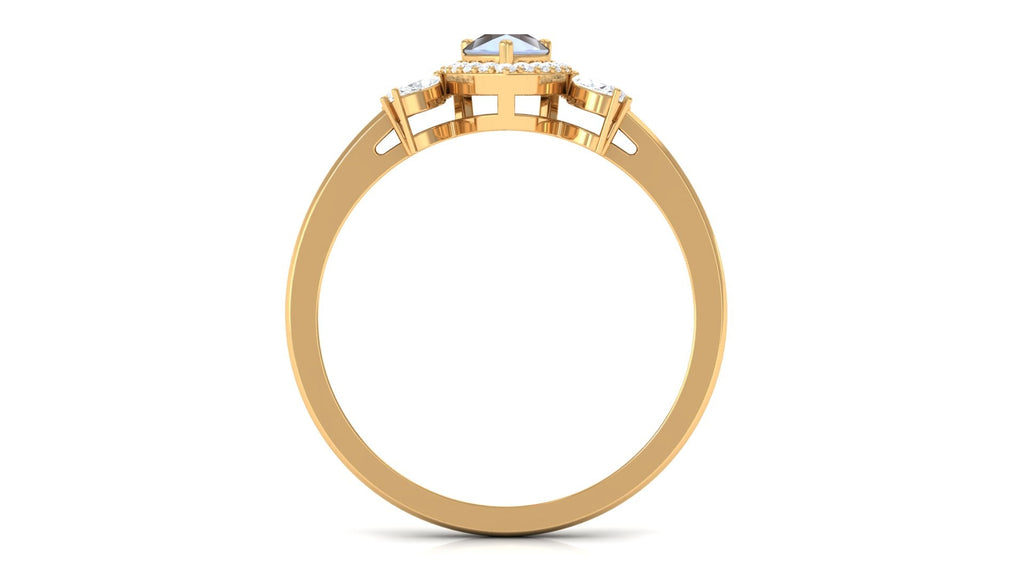 1.25 CT Pear Shape Moonstone Engagement Ring with Diamond Accent