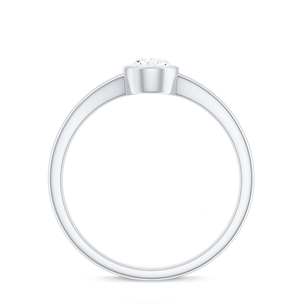 Pear Cut Lab Grown Diamond Solitaire Ring in Split Shank