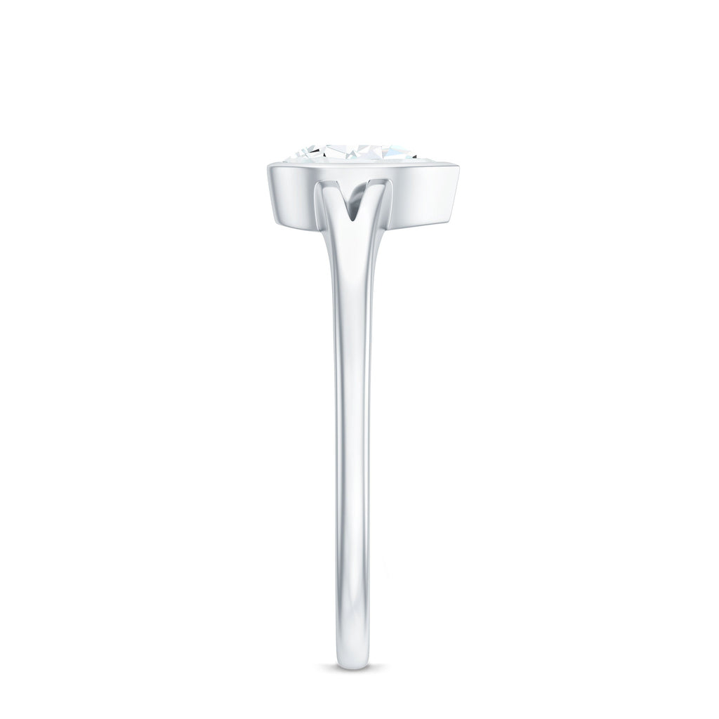 Pear Cut Lab Grown Diamond Solitaire Ring in Split Shank