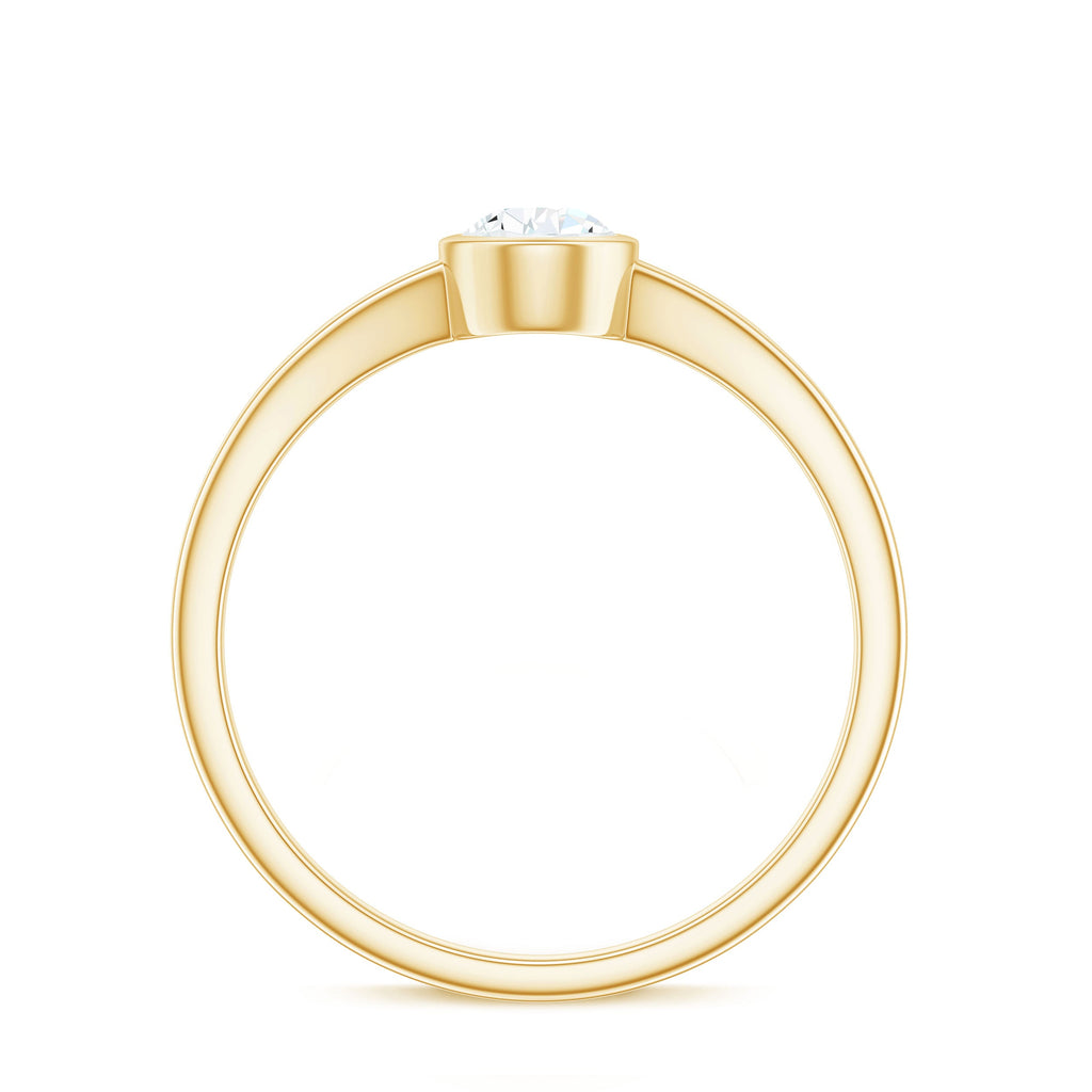 Pear Cut Lab Grown Diamond Solitaire Ring in Split Shank
