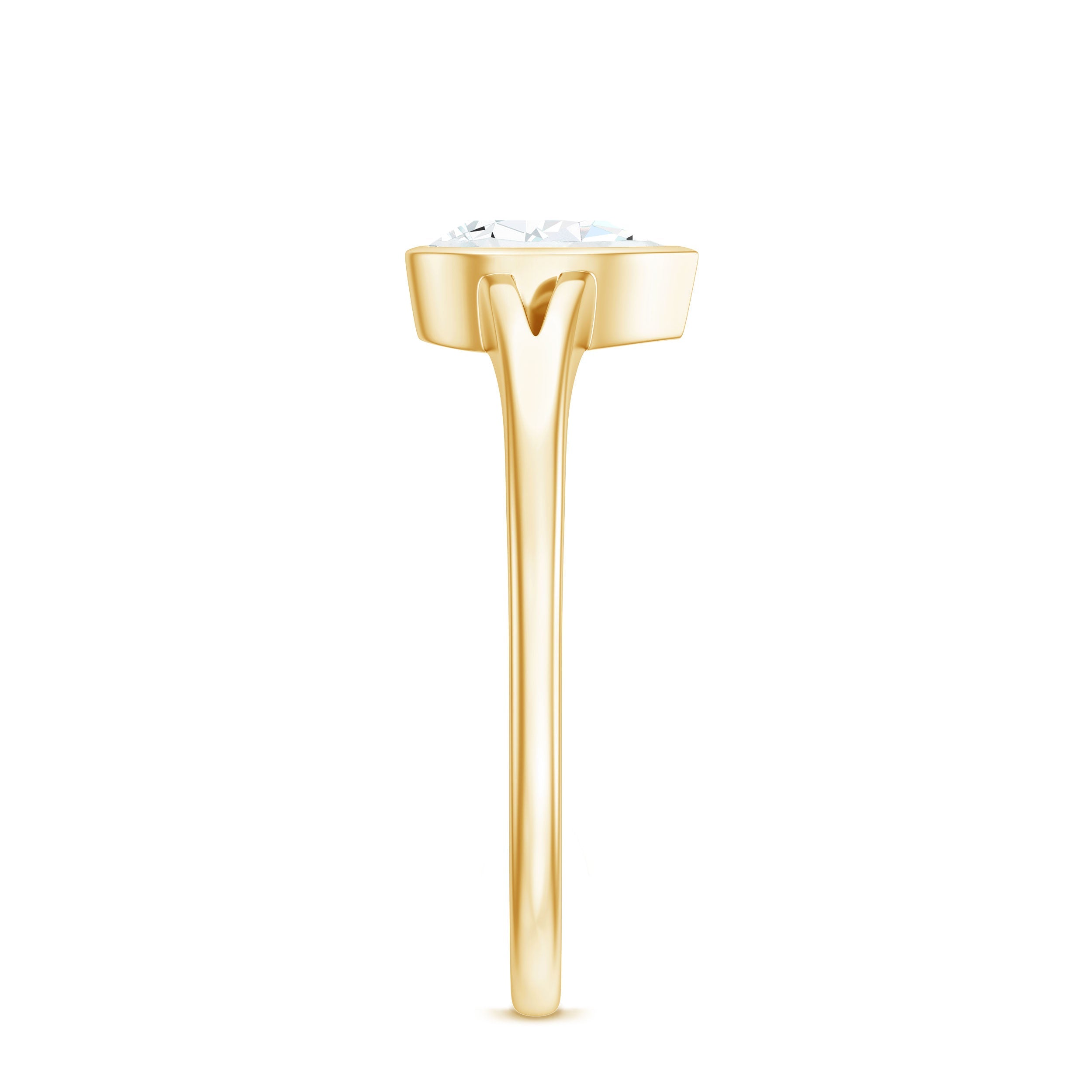 Pear Cut Lab Grown Diamond Solitaire Ring in Split Shank