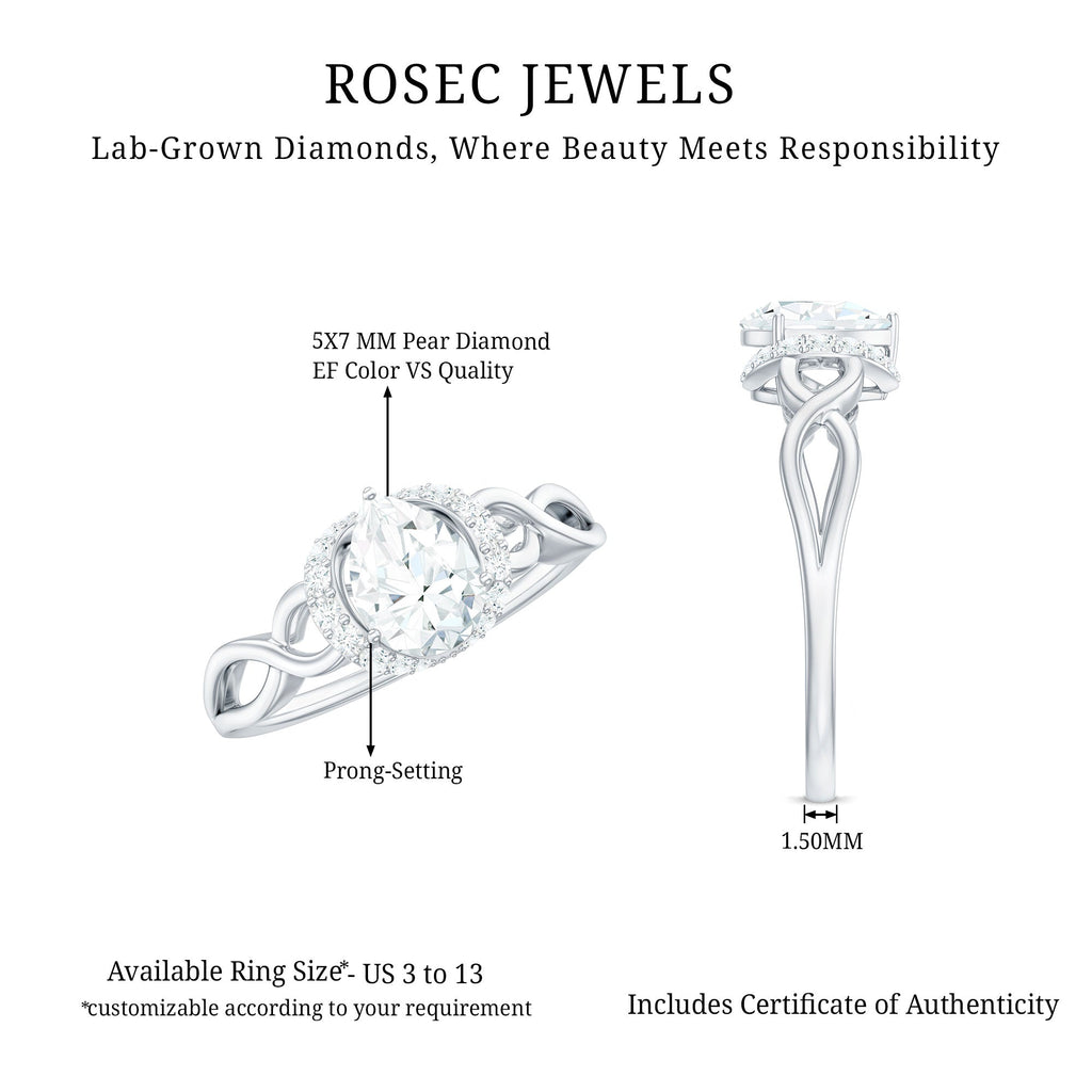 Lab Grown Diamond Collar Engagement Ring in Infinity Shank