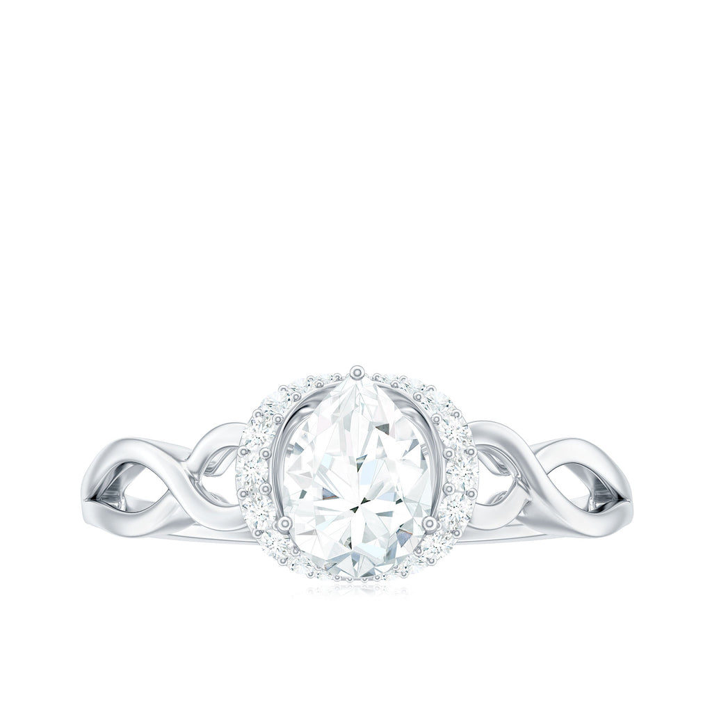 Lab Grown Diamond Collar Engagement Ring in Infinity Shank