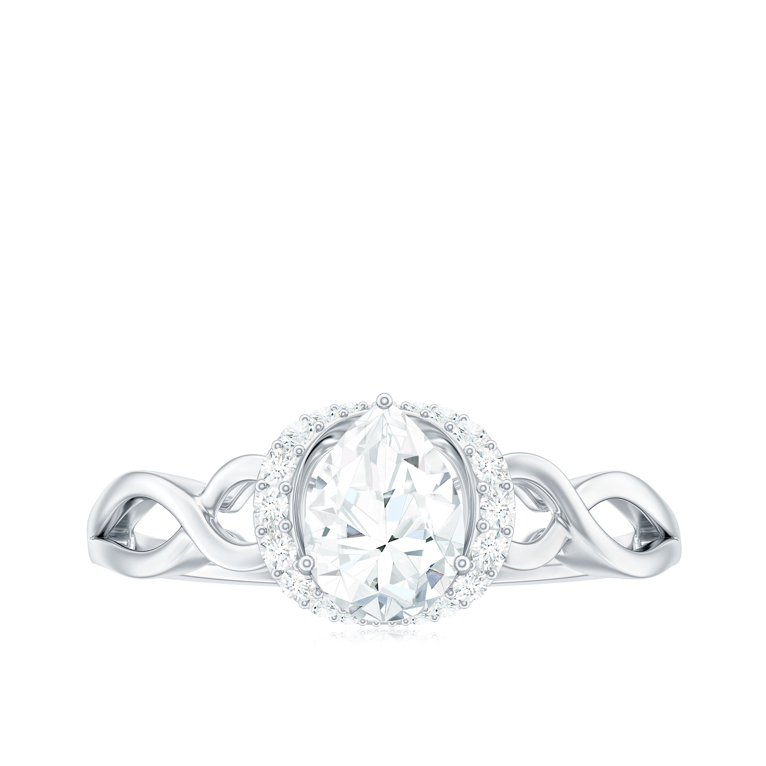Lab Grown Diamond Collar Engagement Ring in Infinity Shank