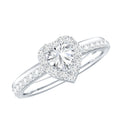 Heart Shape Lab Grown Diamond Engagement Ring with Halo