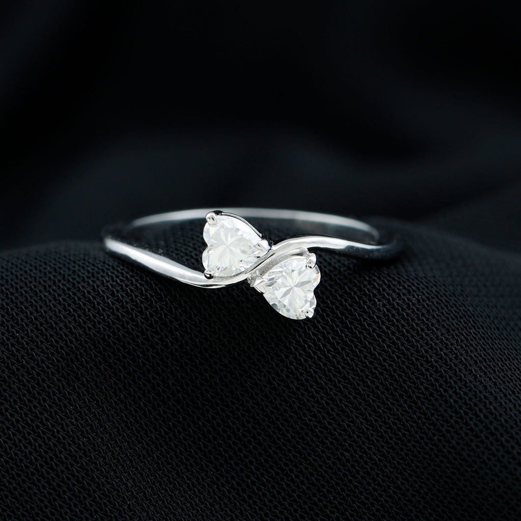 Heart Shape Lab Grown Diamond Toi Et Moi Promise Ring