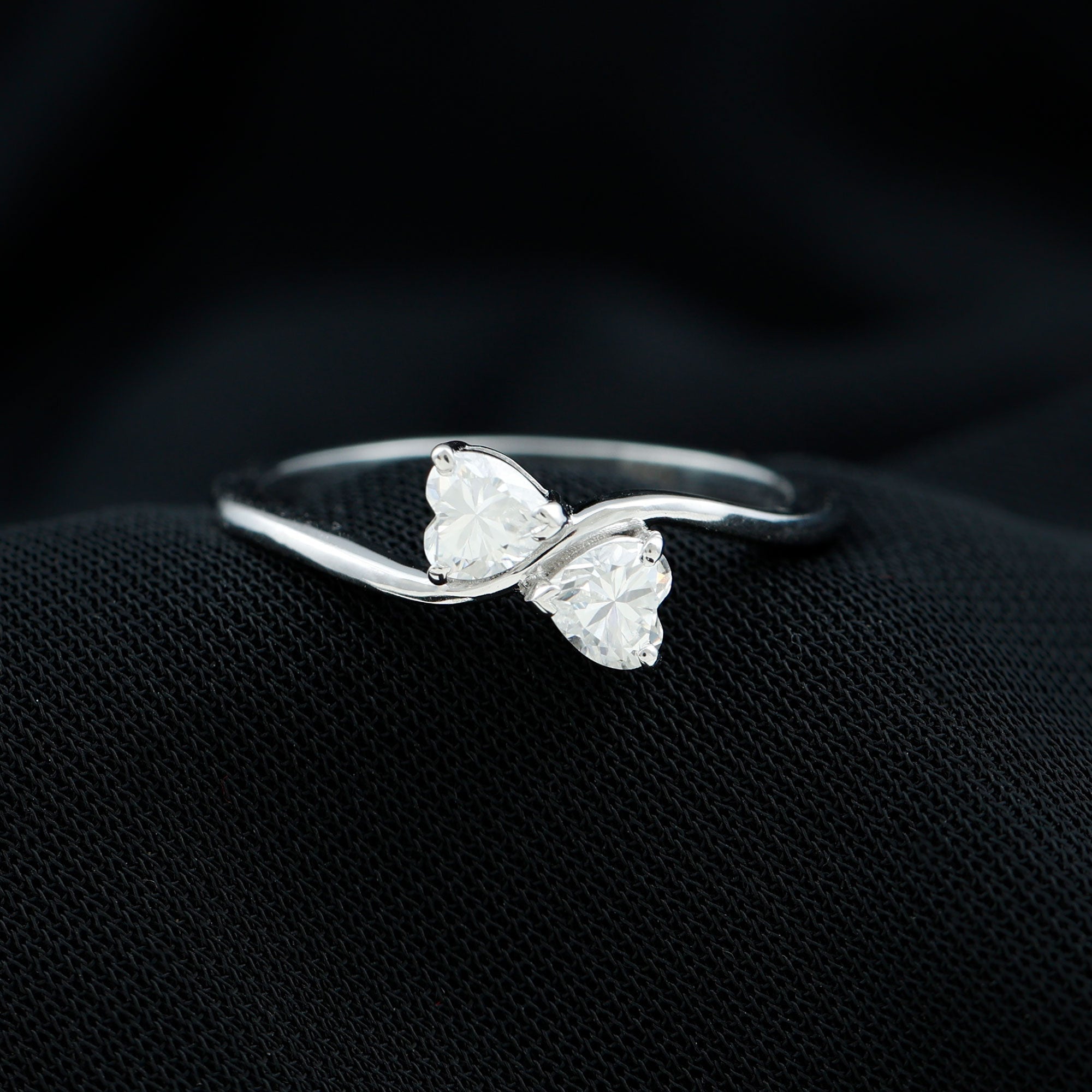 Heart Shape Lab Grown Diamond Toi Et Moi Promise Ring