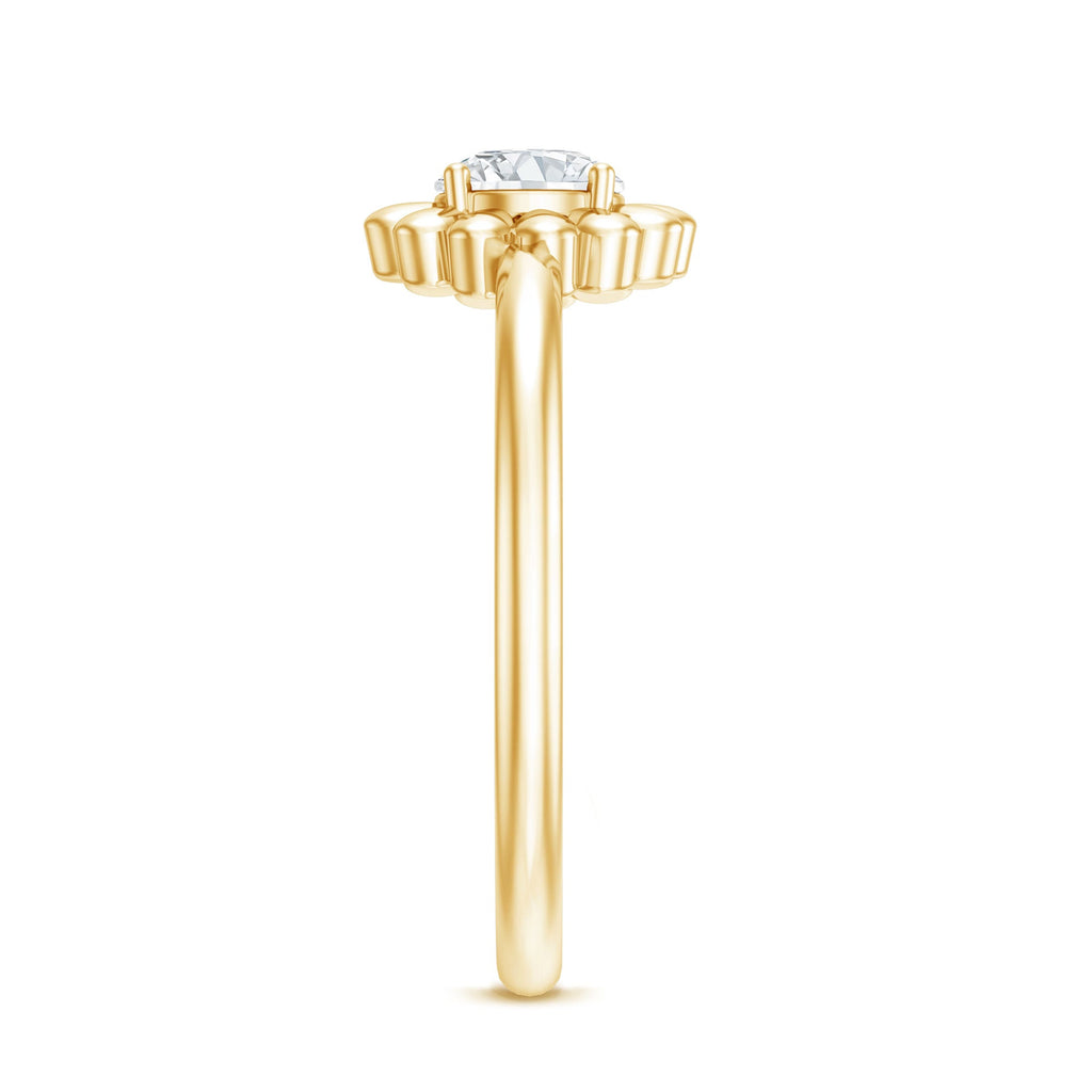 Solitaire Lab Grown Diamond Flower Ring