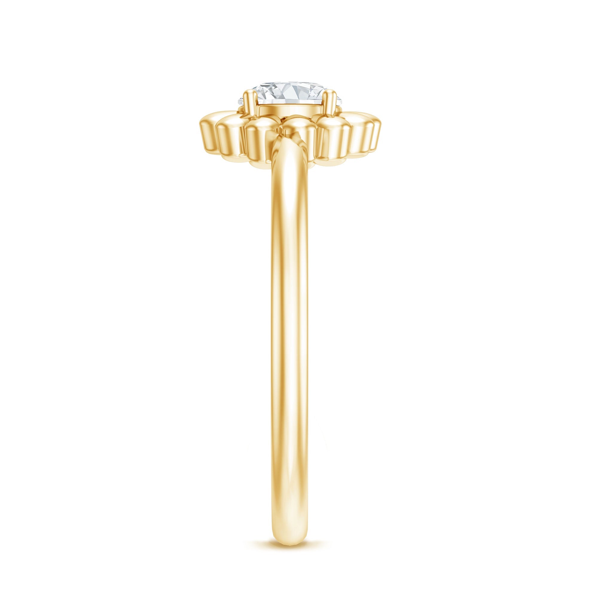 Solitaire Lab Grown Diamond Flower Ring