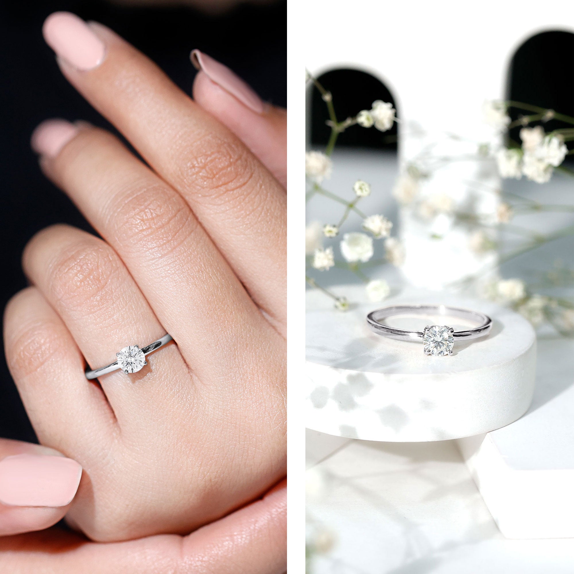 Brilliant Cut Lab Grown Diamond Solitaire Promise Ring