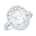 Vintage Style Oval Lab Grown Diamond Statement Engagement Ring