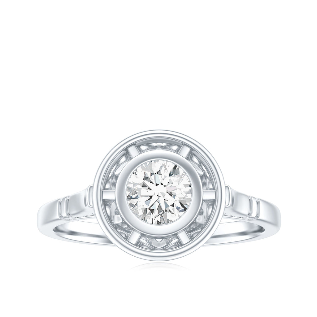 Vintage Inspired Lab Grown Diamond Solitaire Ring