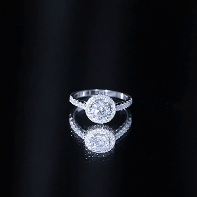5MM Lab Grown Diamond Engagement Ring with Halo