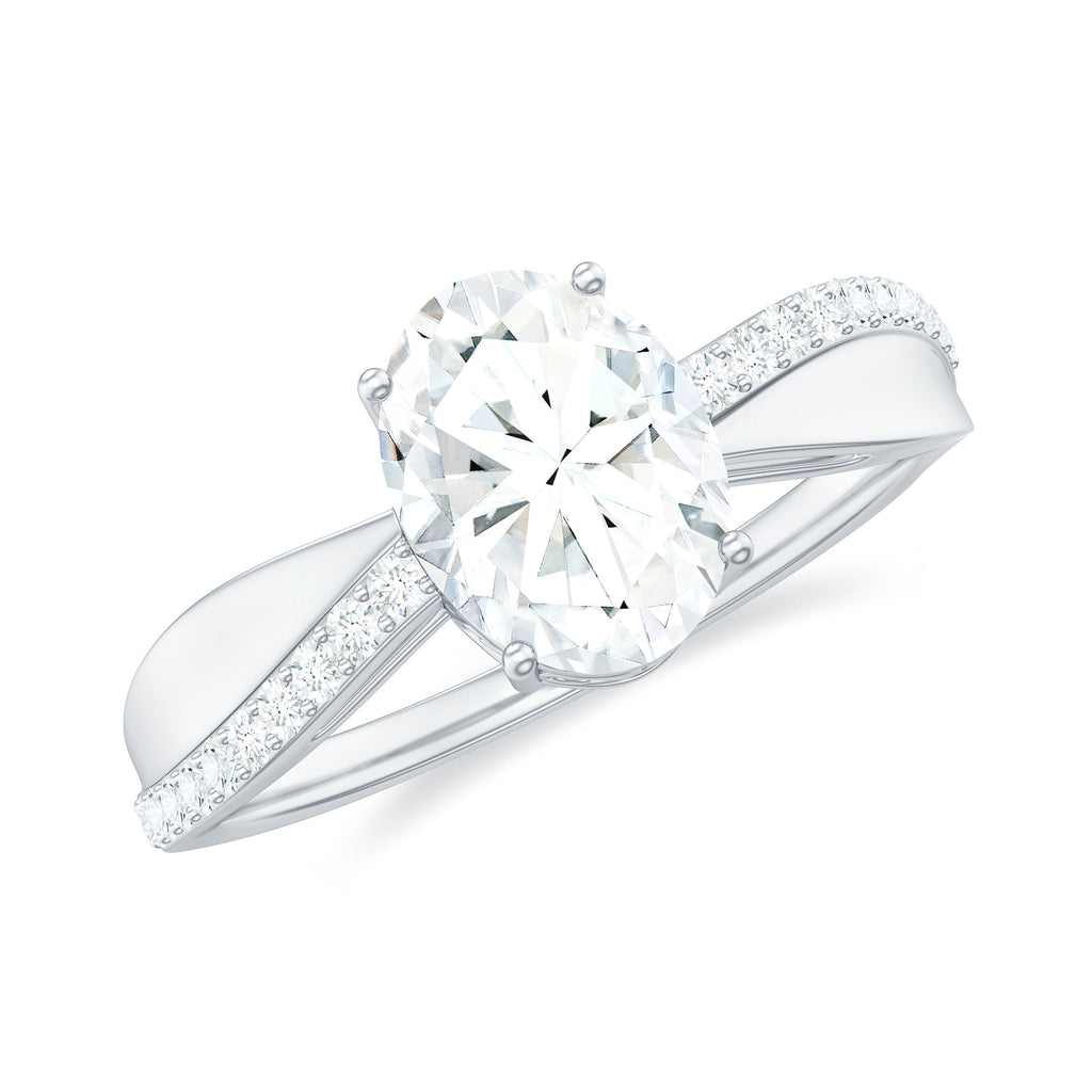 Classic Oval Shape Lab Grown Diamond Solitaire Engagement Ring