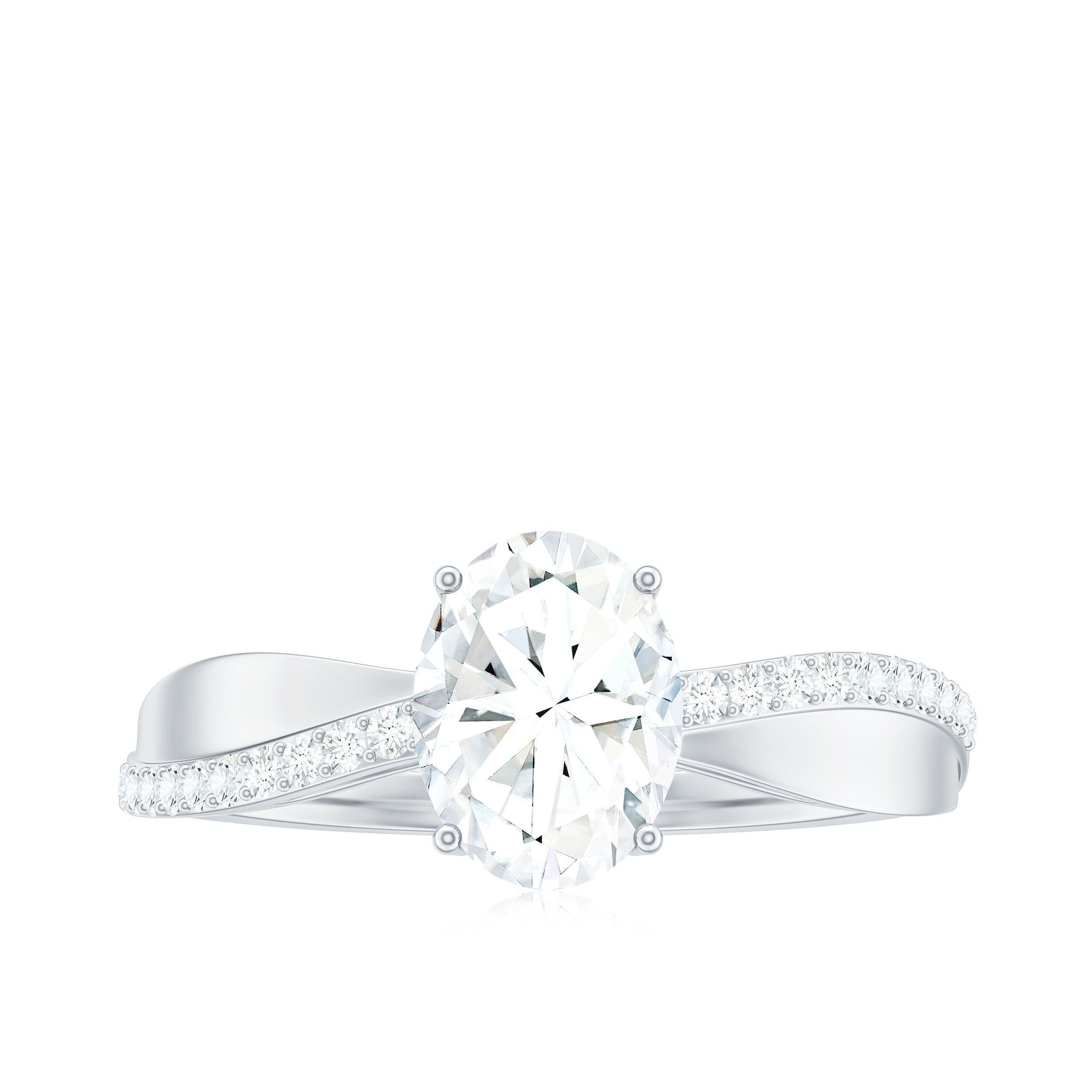 Classic Oval Shape Lab Grown Diamond Solitaire Engagement Ring