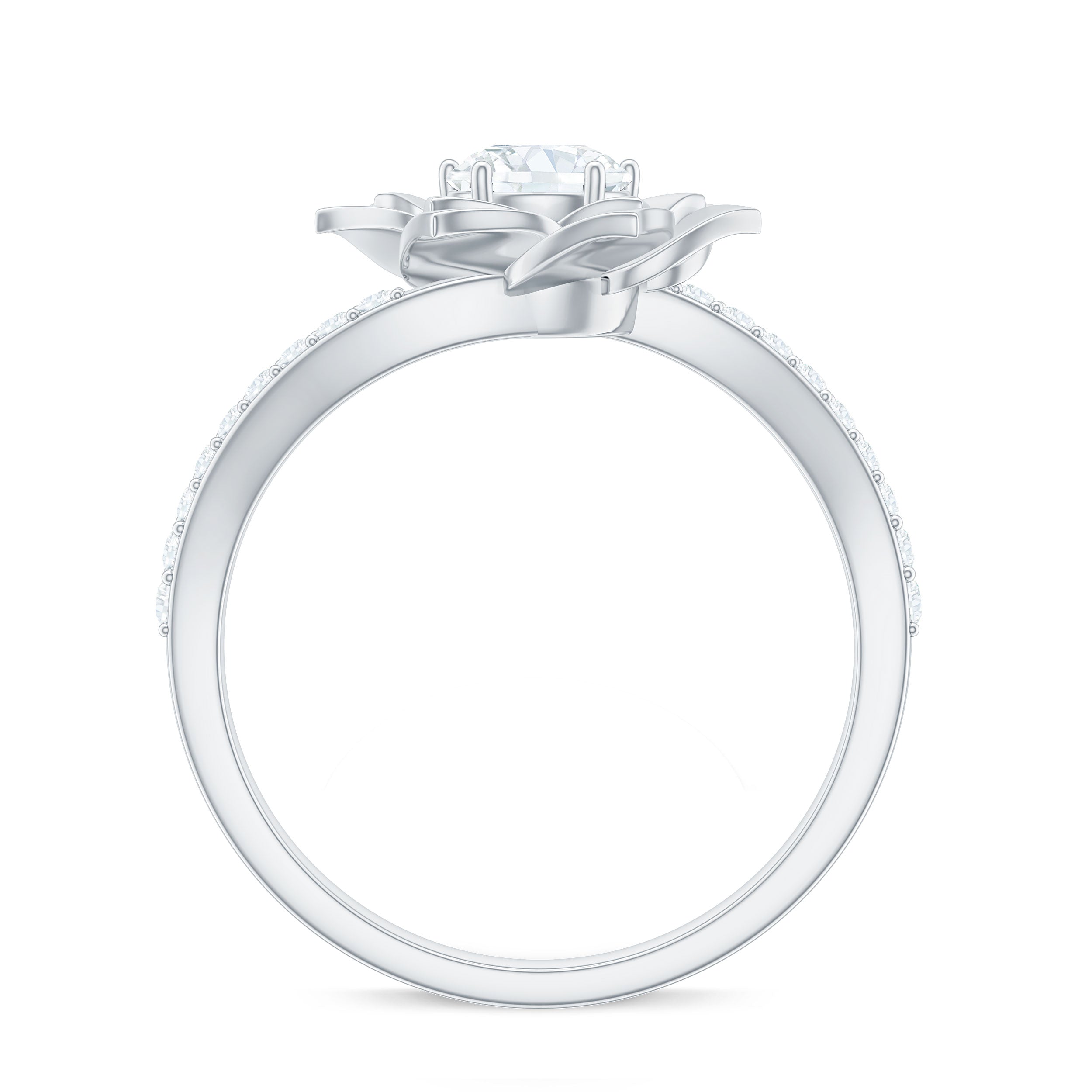 Lab Grown Diamond Nature Inspired Floral Bypass Ring