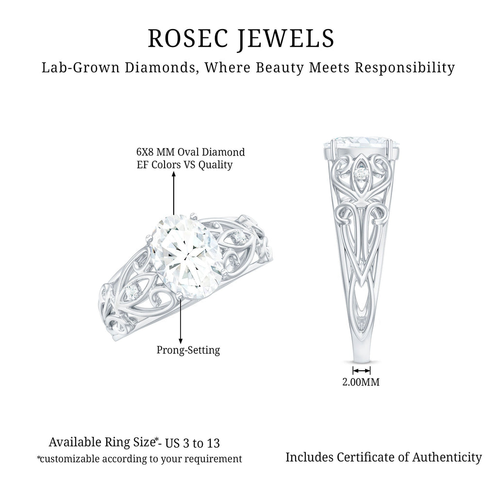 Antique Style Lab Grown Diamond Solitaire Engagement Ring