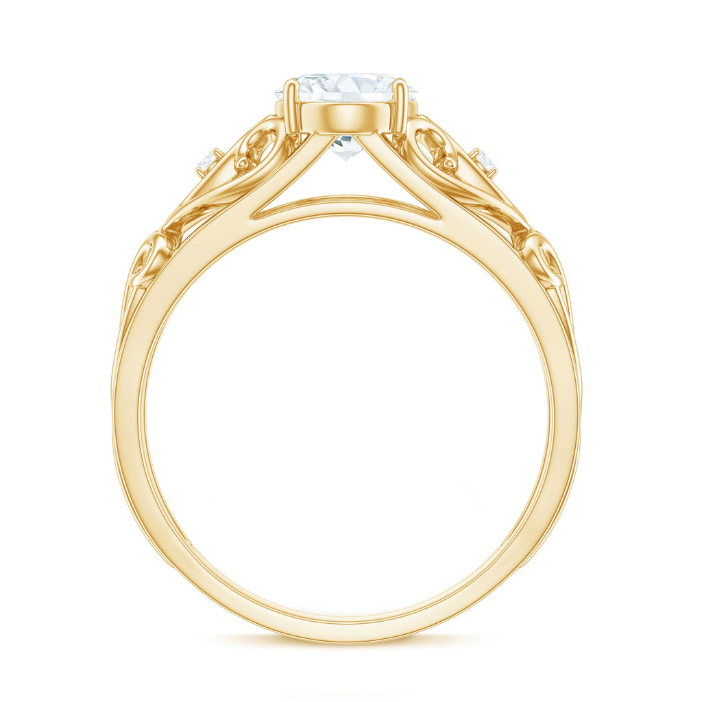 Antique Style Lab Grown Diamond Solitaire Engagement Ring