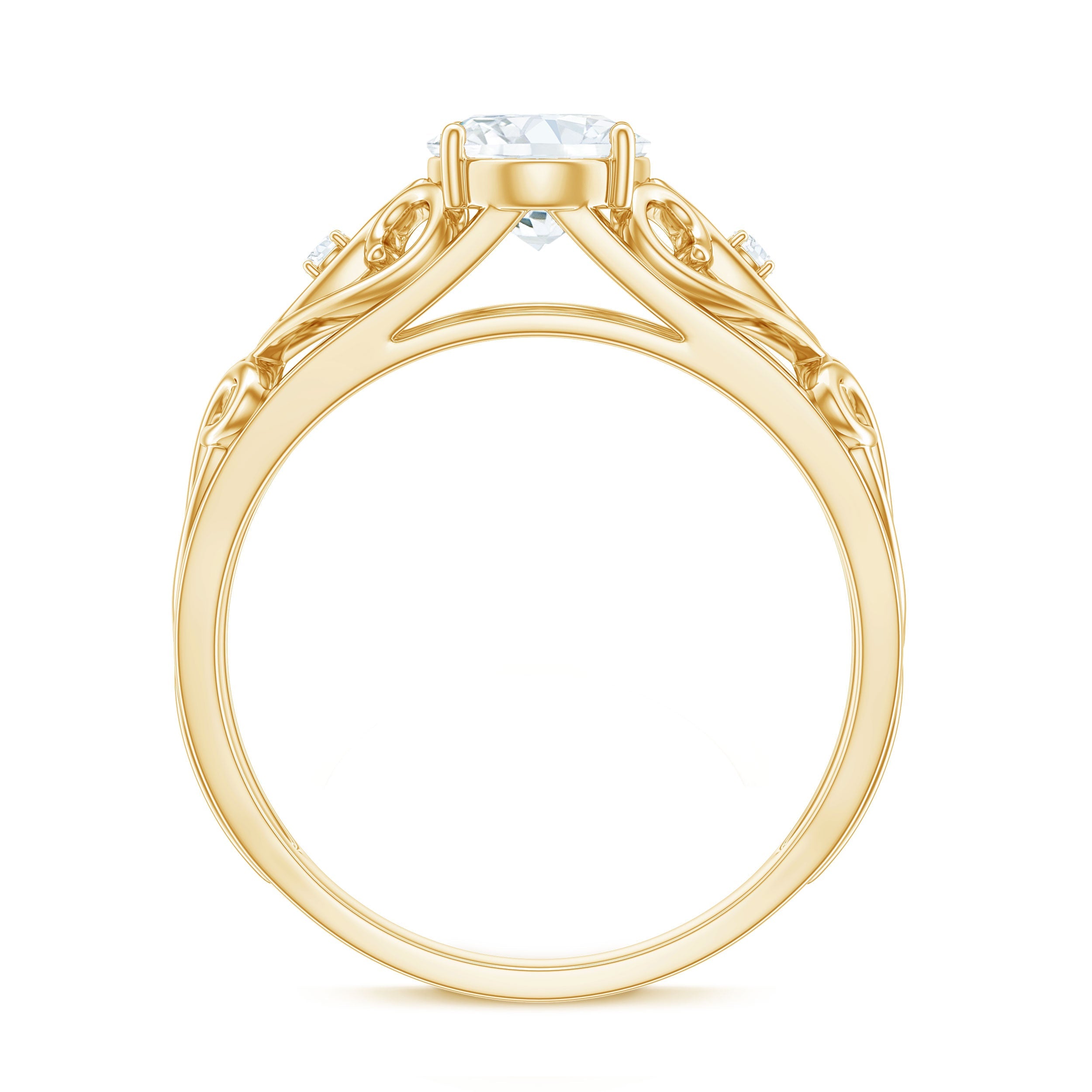 Antique Style Lab Grown Diamond Solitaire Engagement Ring