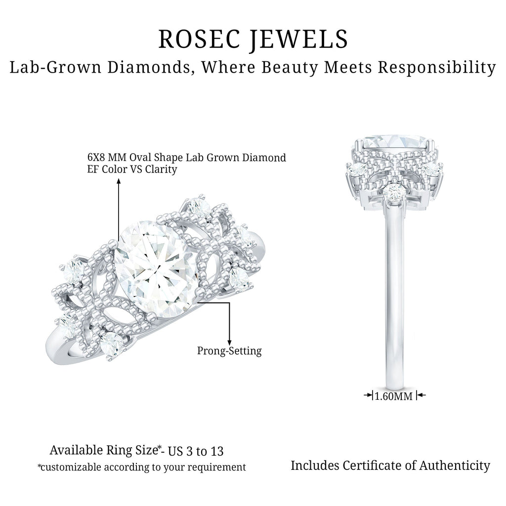 Nature Inspired Lab Grown Diamond Solitaire Engagement Ring