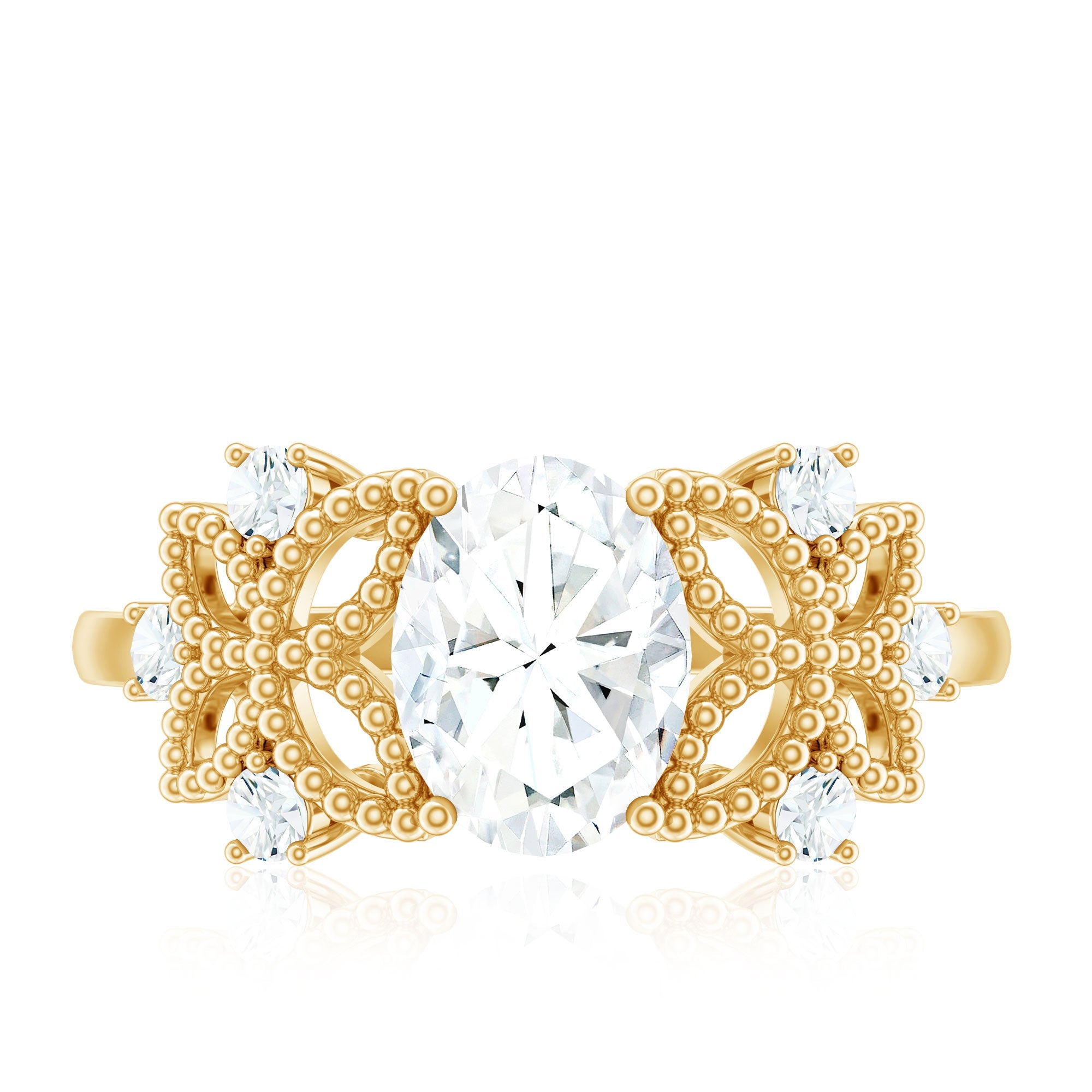 Nature Inspired Lab Grown Diamond Solitaire Engagement Ring