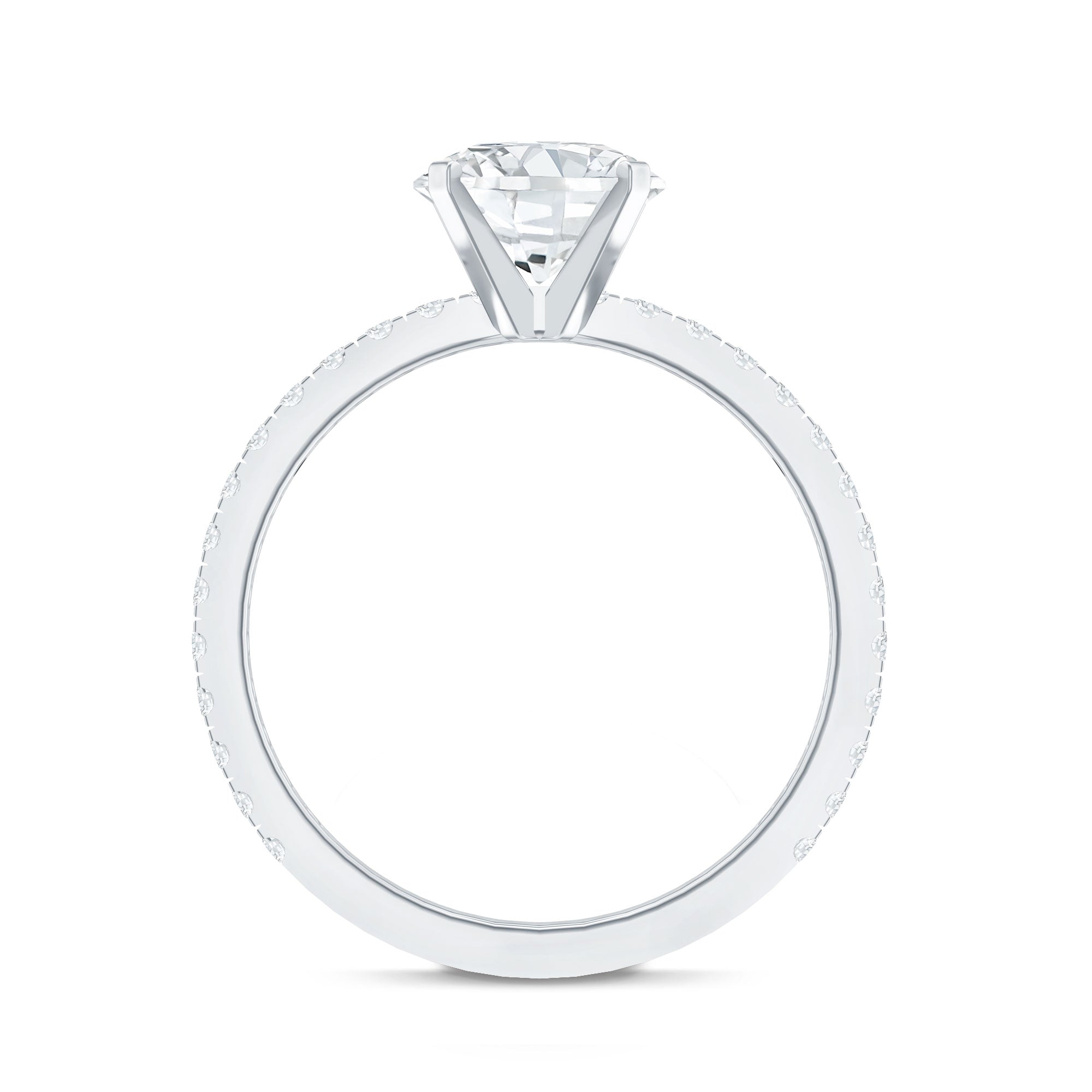 Certified 8 MM Moissanite Solitaire Engagement Ring