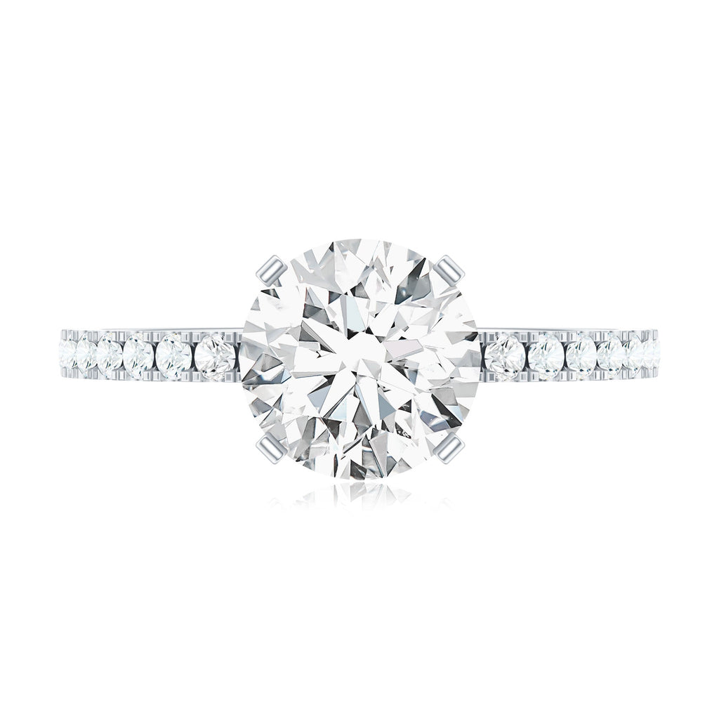 Certified 8 MM Moissanite Solitaire Engagement Ring