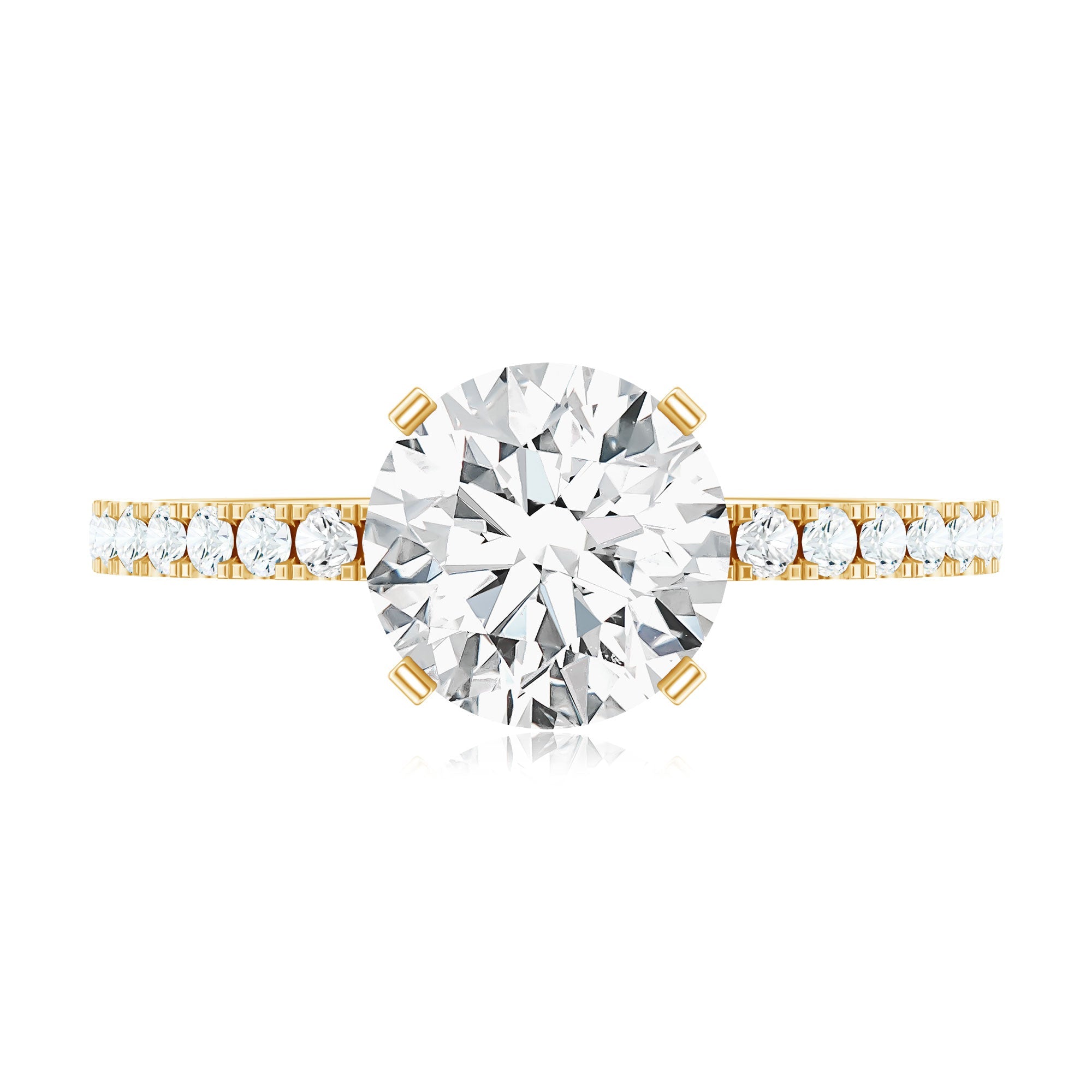 Certified 8 MM Moissanite Solitaire Engagement Ring