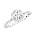 1.25 CT Moissanite Classic Halo Engagement Ring