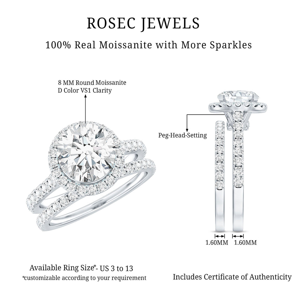 3 CT Moissanite Classic Wedding Ring Set