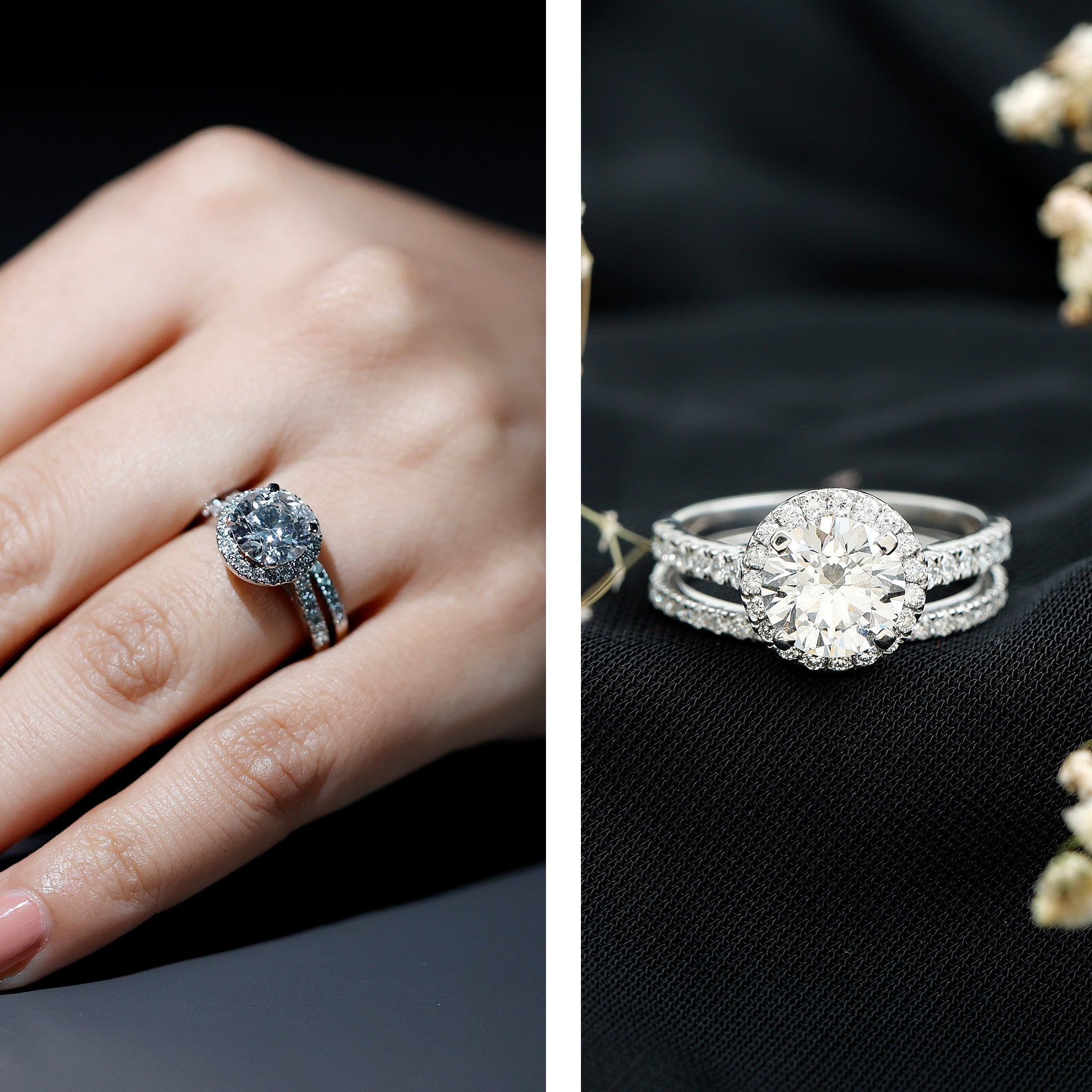3 CT Moissanite Classic Wedding Ring Set