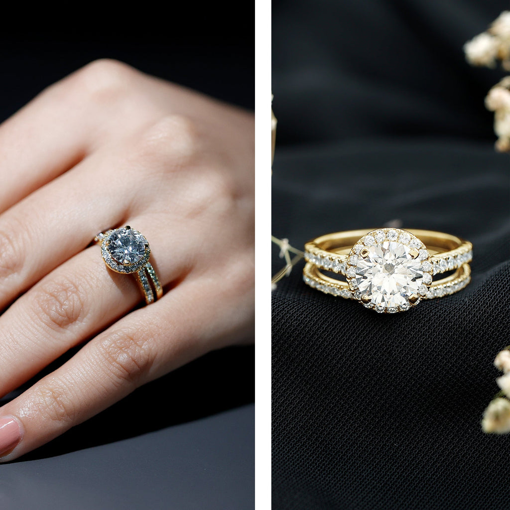 3 CT Moissanite Classic Wedding Ring Set