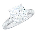 8 MM Cushion Moissanite Cathedral Engagement Ring