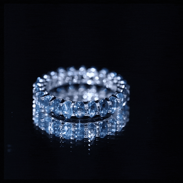 Oval Cut London Blue Topaz Full Eternity Band