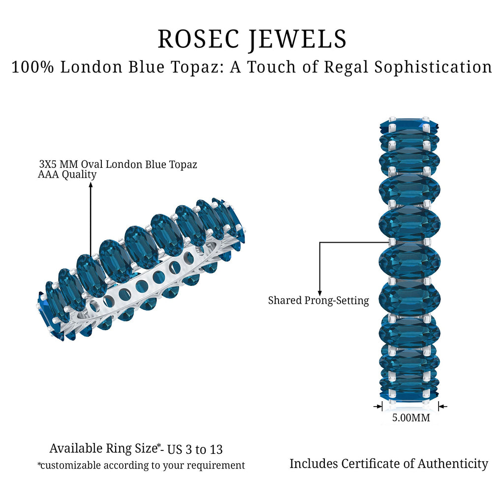 Oval Cut London Blue Topaz Full Eternity Band