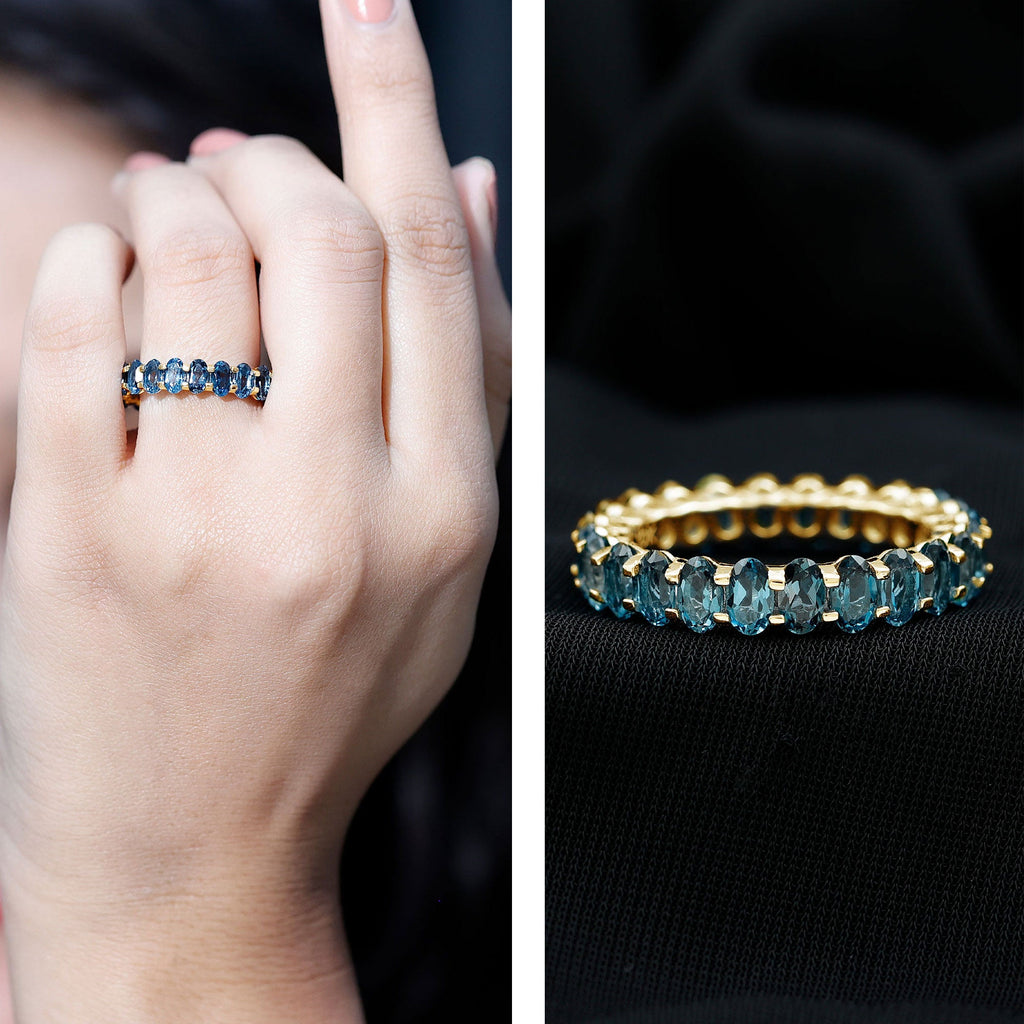 Oval Cut London Blue Topaz Full Eternity Band