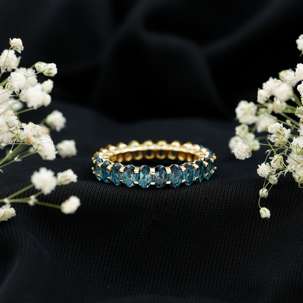 Oval Cut London Blue Topaz Full Eternity Band