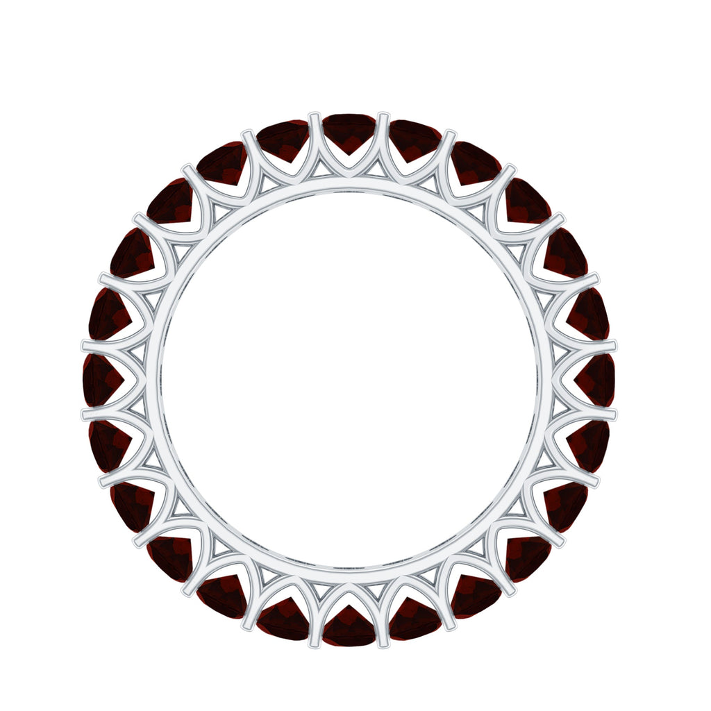 Certified Real Oval Garnet Eternity Ring for Anniversary